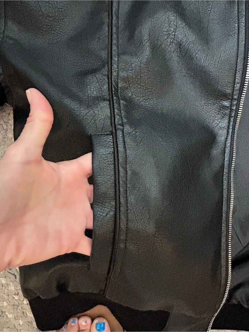 Princess Polly Goldsmith Black Faux Leather Bomber Jacket PPE082201 Medium - Picture 7 of 10